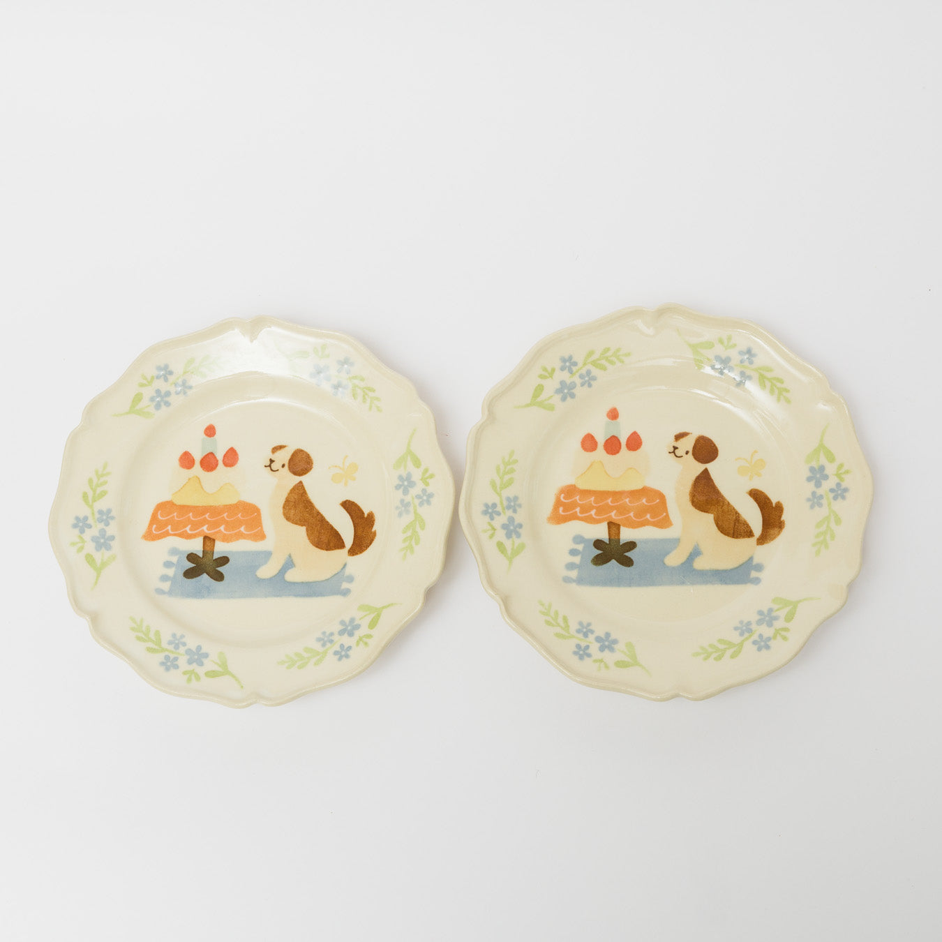 文鳥舎-花リム皿6寸