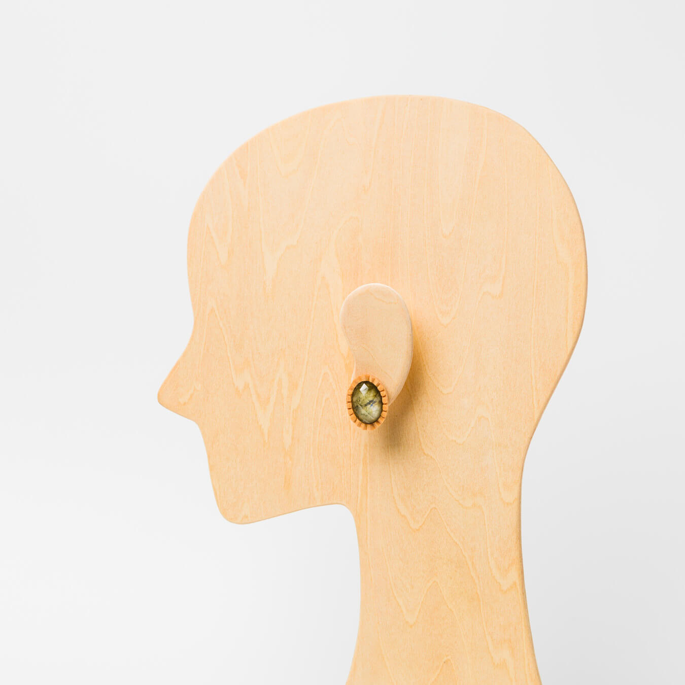 kitona-耳飾り-プリーツフラワーL-ラブラドライト+水晶-ピアス/イヤリング