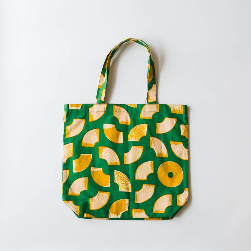 gochisou-Square tote bag-Baumkuchen-green