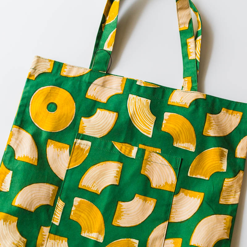 gochisou-Square tote bag-Baumkuchen-green