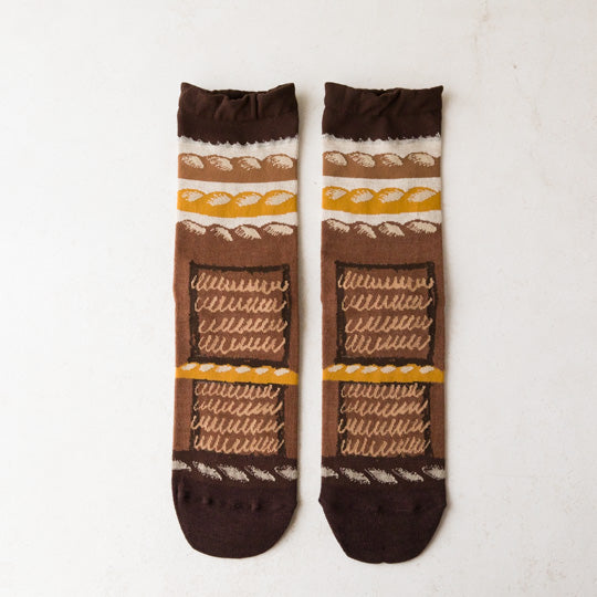 gochisou-Socks-baguette-brown
