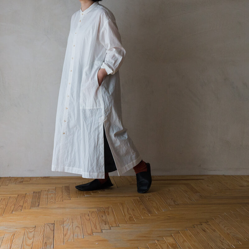 TANSU-Slit Hole Long Shirt-スリットホールシャツ-ロング丈-タイニーカラー