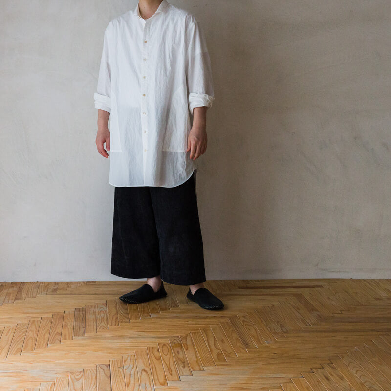 TANSU-Slit Hole Middle Shirt-スリットホールシャツ-ミドル丈-スタンドカラー
