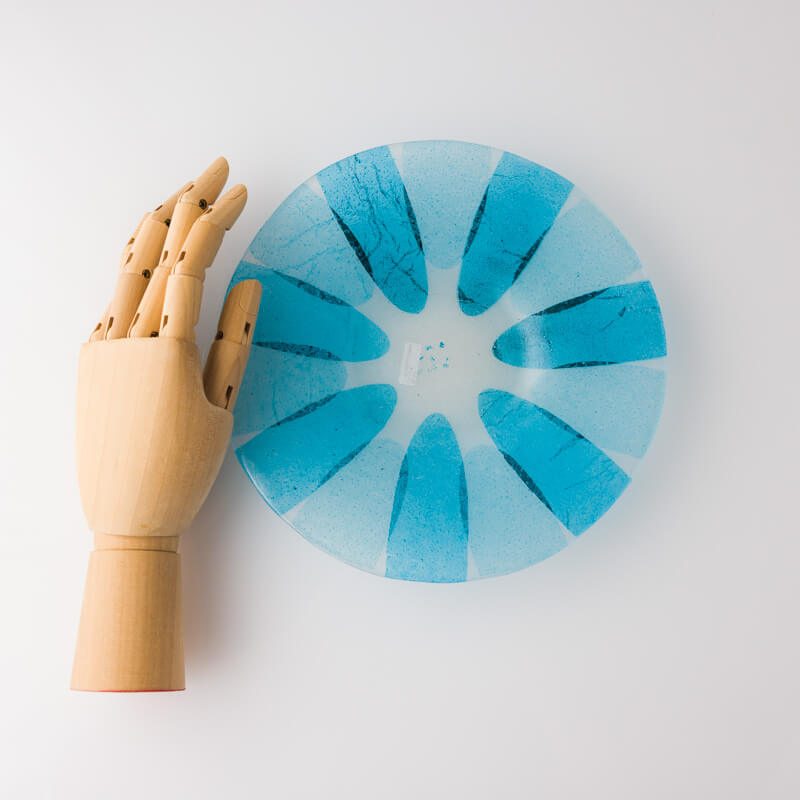 sun’oco glass 曽田伸子-プレートL-青