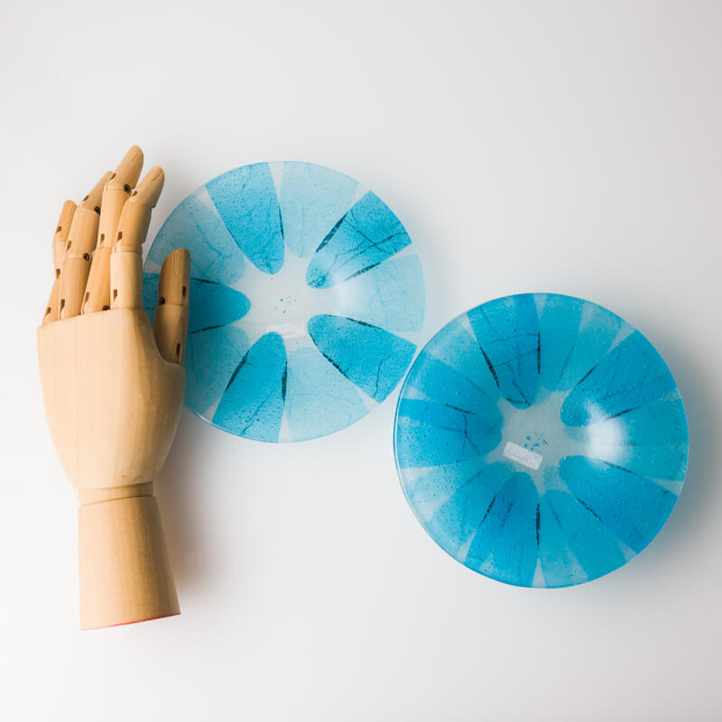 sun’oco glass 曽田伸子-プレートS-青