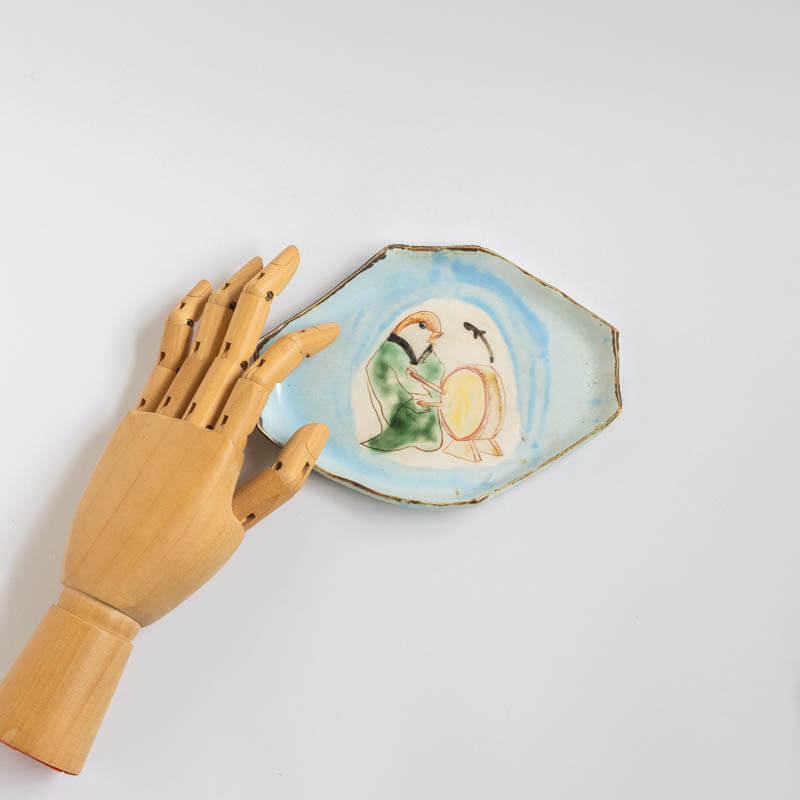 田川亞希-すずめのお囃子皿-4