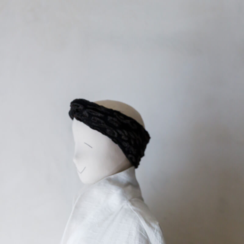 TERAI craftment-ジャガード ヘアターバン-black