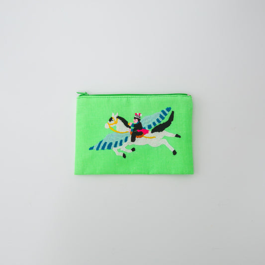 thuadin-モン族刺繍ポーチ(小)-pegasus-ライム