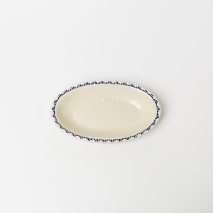 東峯未央-オーバル皿S-シロクマ