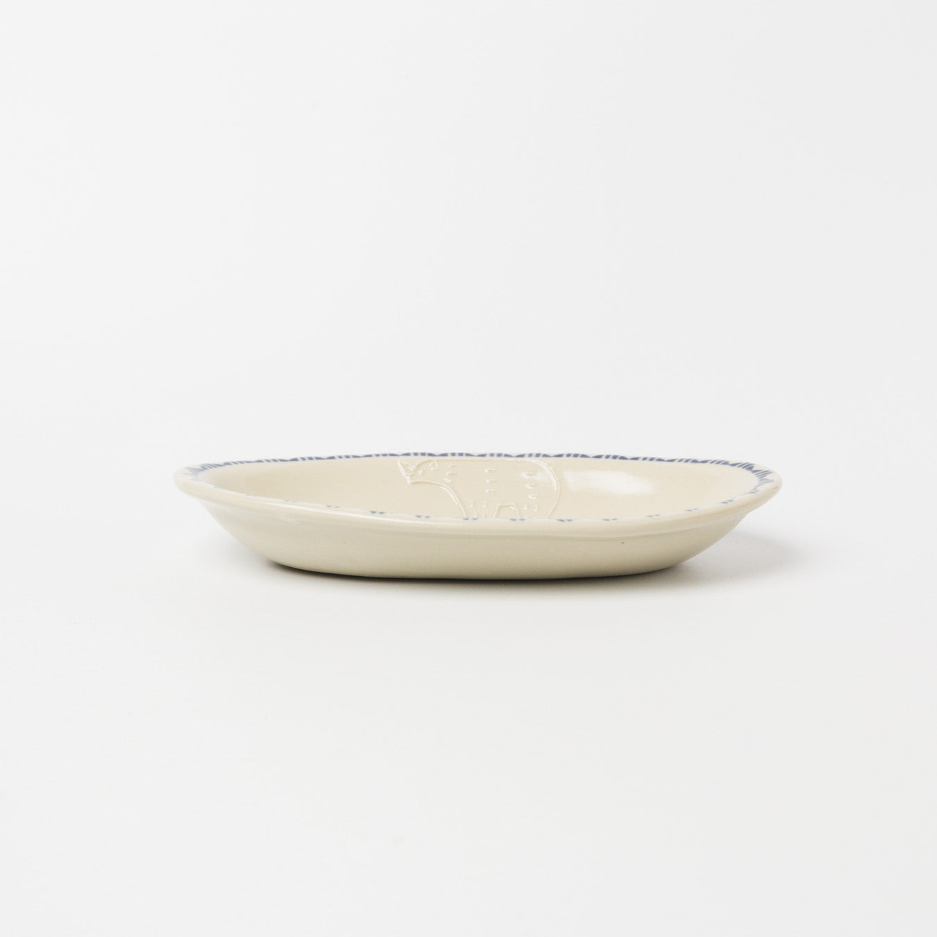 東峯未央-オーバル皿S-シロクマ