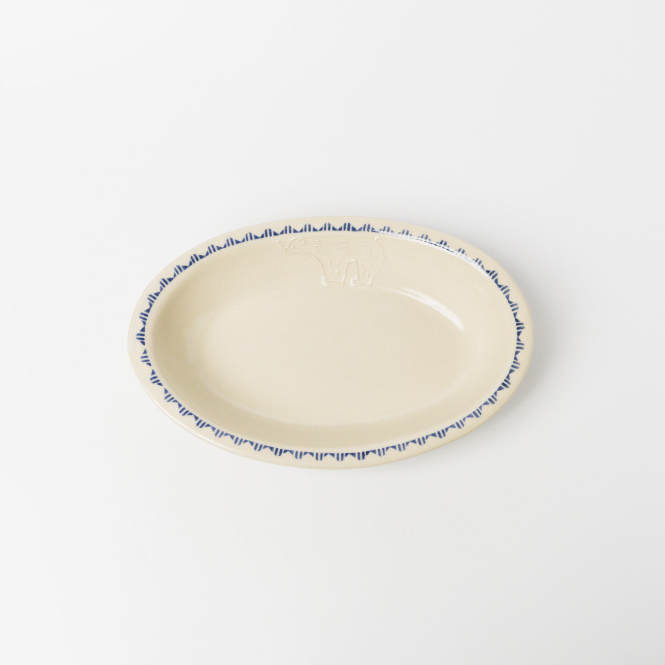 東峯未央-オーバル皿M-シロクマ