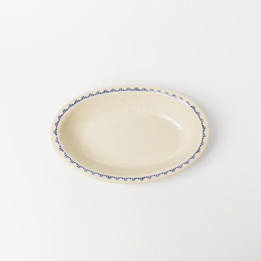 東峯未央-オーバル皿M-シロクマ