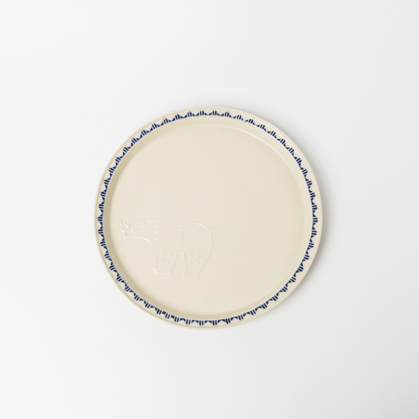 東峯未央-フラット8寸皿-シロクマ