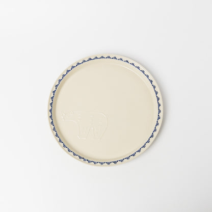 東峯未央-フラット8寸皿-シロクマ