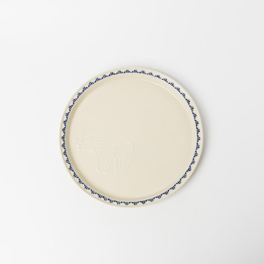 東峯未央-フラット8寸皿-シロクマ