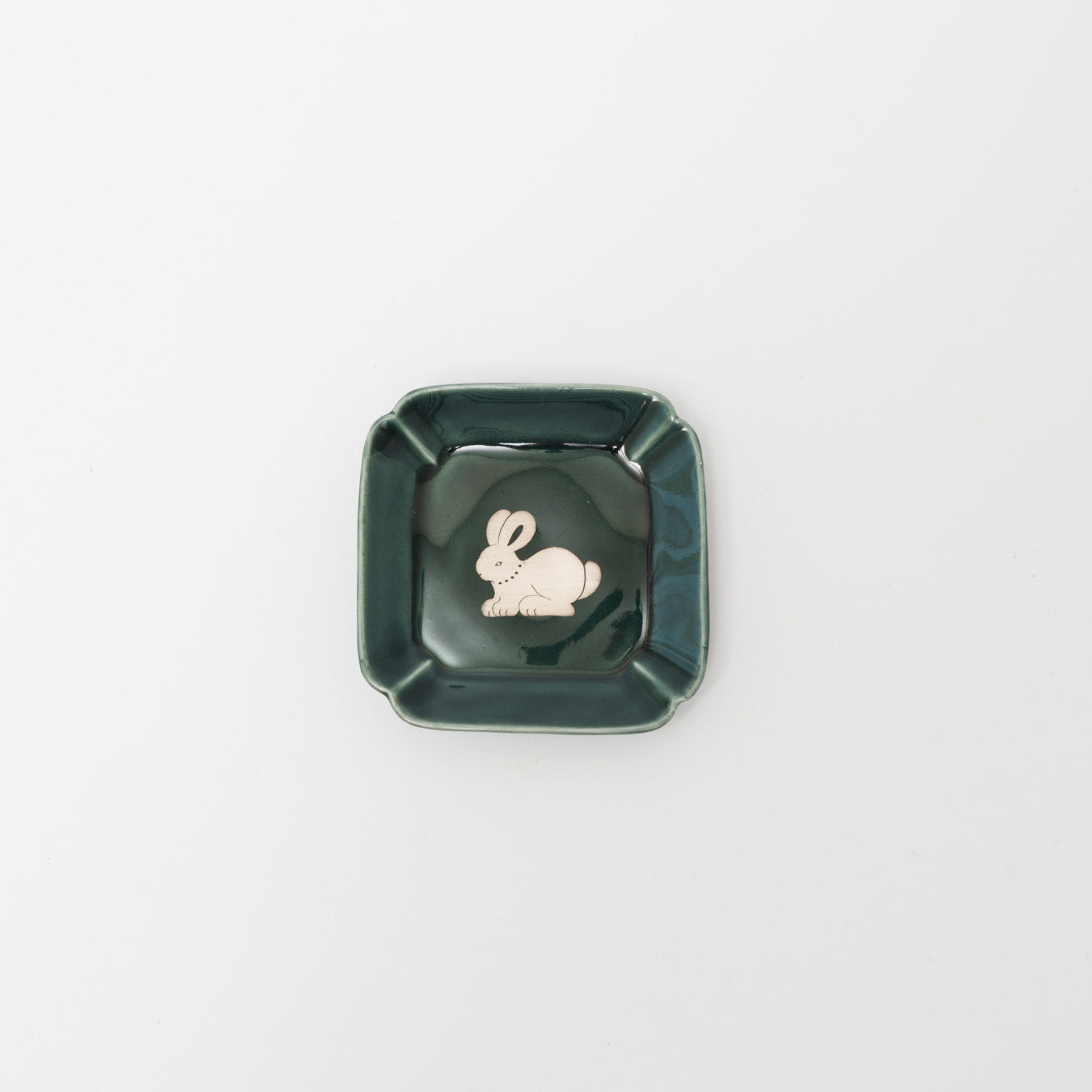 竹村聡子-銀獣豆皿「ウサギ-濃色」