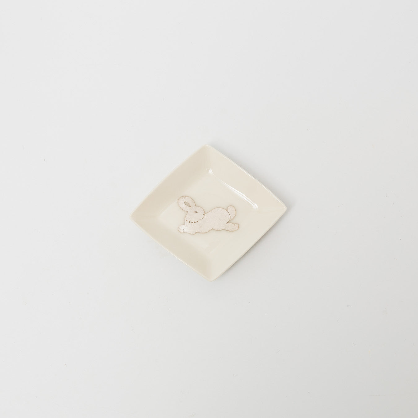 竹村聡子-銀獣豆皿「うさぎ-白」-1