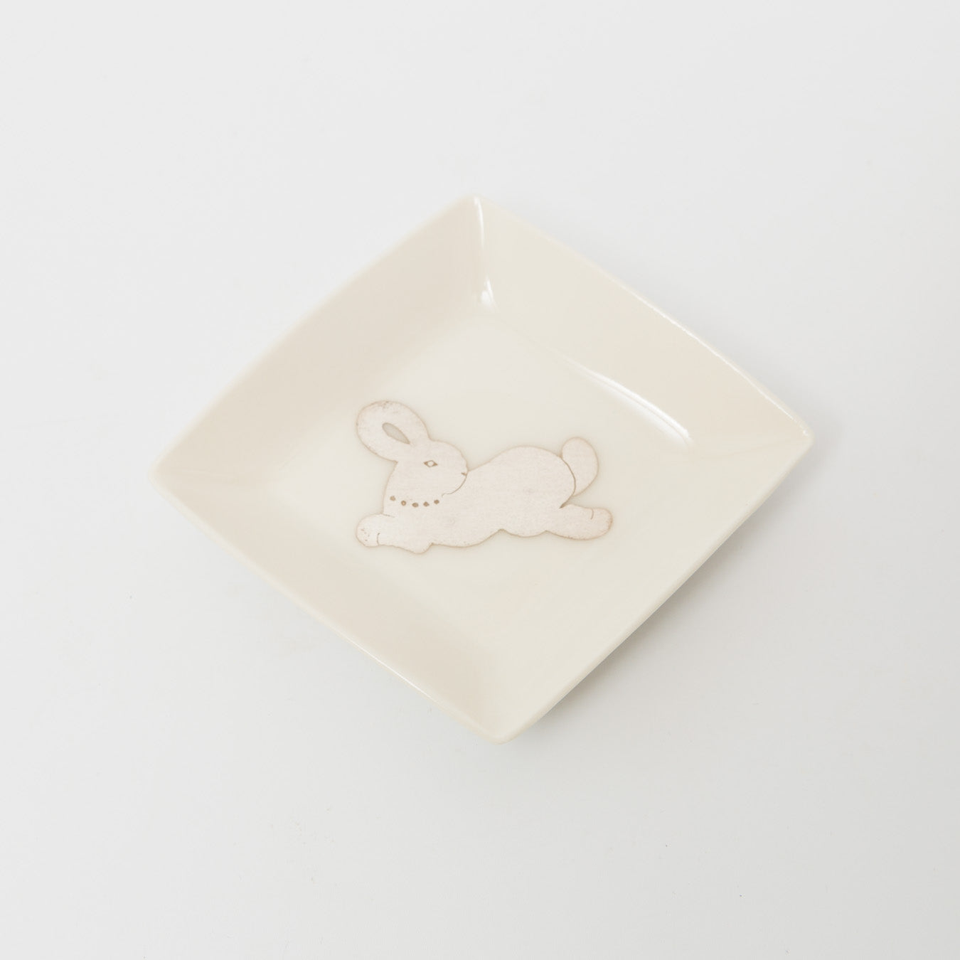 竹村聡子-銀獣豆皿「うさぎ-白」-1