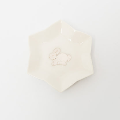 竹村聡子-銀獣豆皿「うさぎ-白」-2