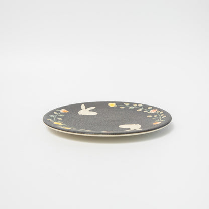 はるな陶芸工房-プレート(S)-うさぎの花うた-2