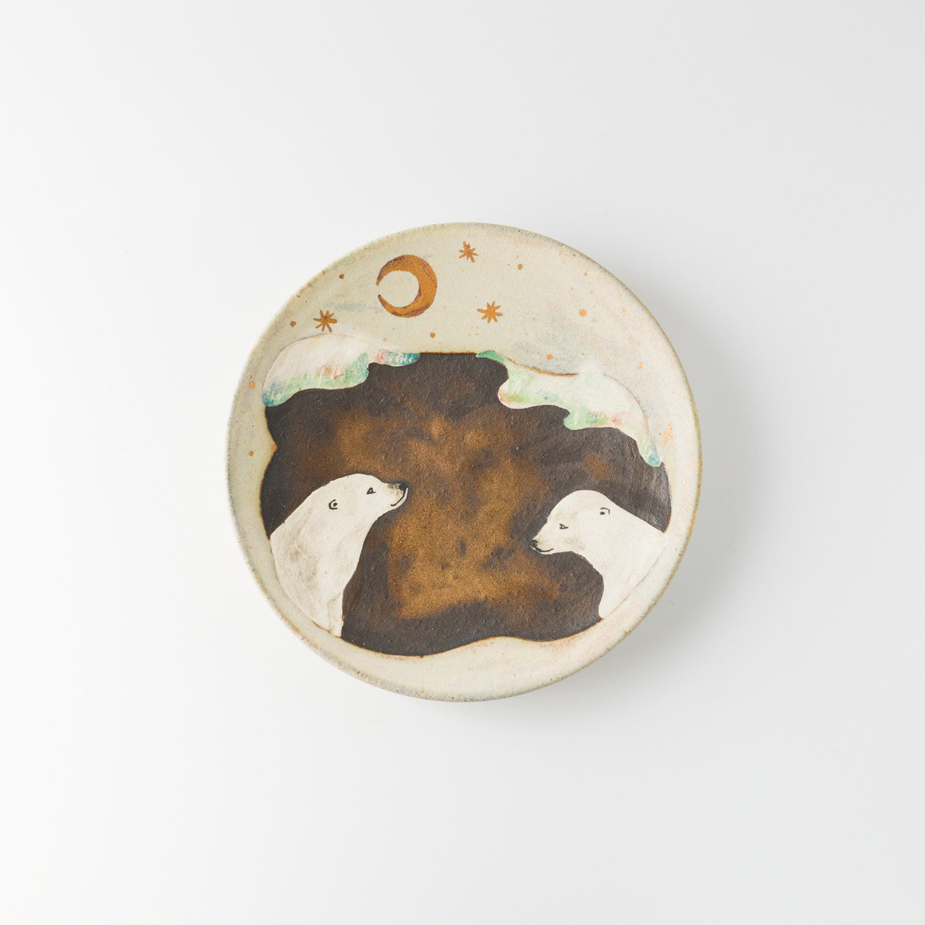 Acne pottery studio-ケーキ皿（金彩）