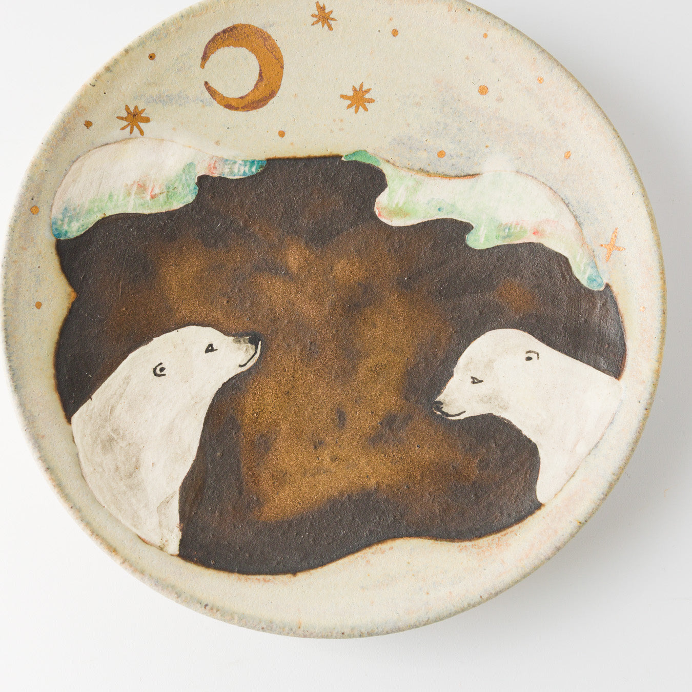 Acne pottery studio-ケーキ皿（金彩）