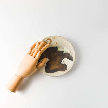 Acne pottery studio-ケーキ皿（金彩）