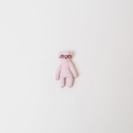 ワタナベレイコ-クマブローチ「メガネ」-5