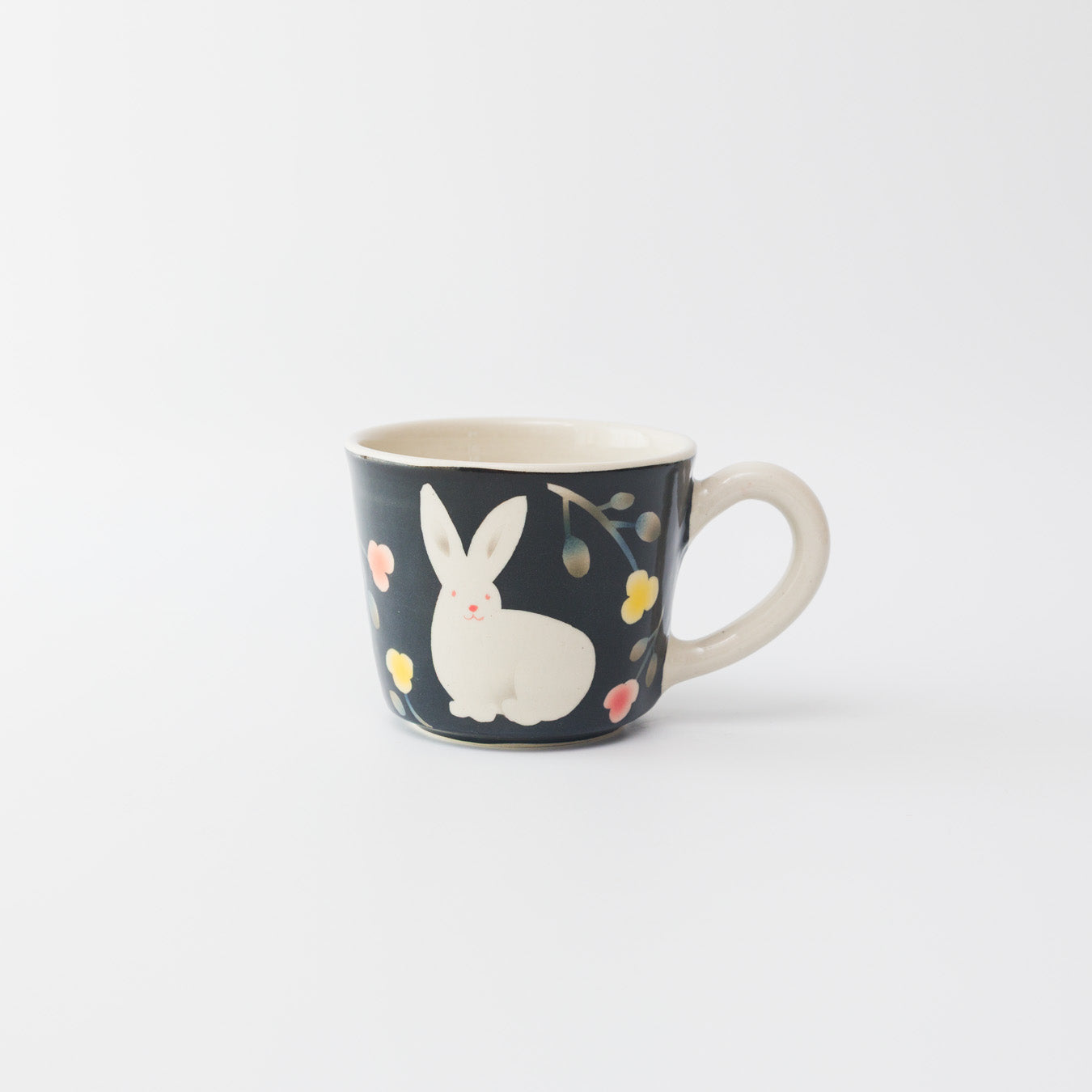 はるな陶芸工房-マグカップ-うさぎの花うた