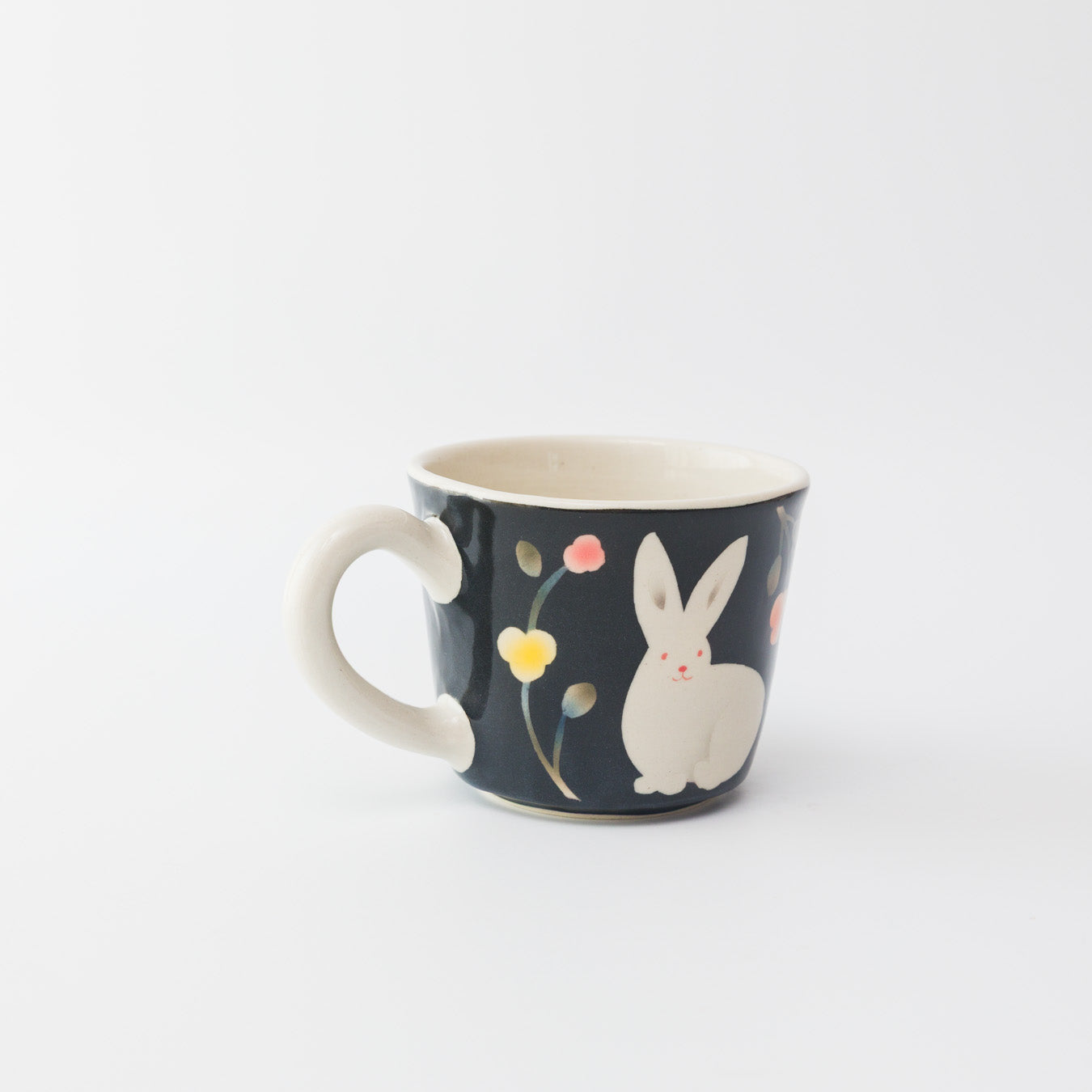 はるな陶芸工房-マグカップ-うさぎの花うた