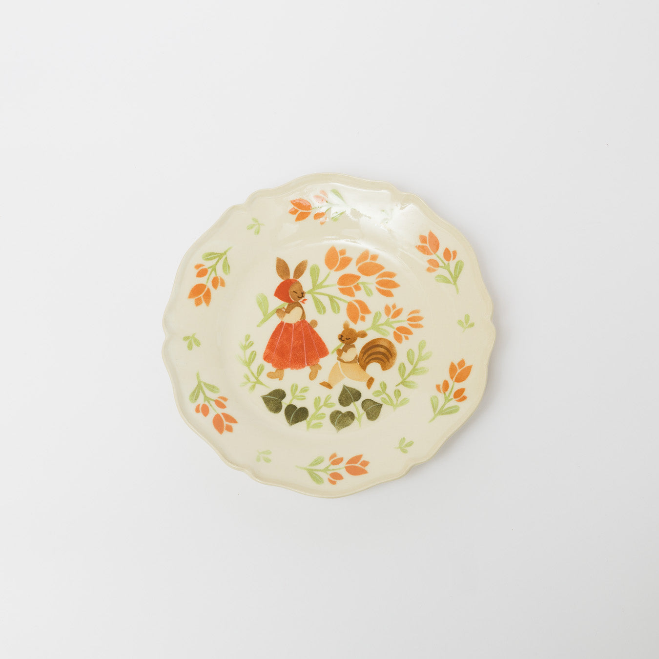 文鳥舎-花リム皿7寸-A