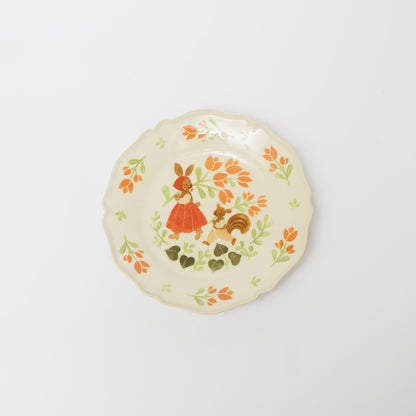 文鳥舎-花リム皿7寸-A