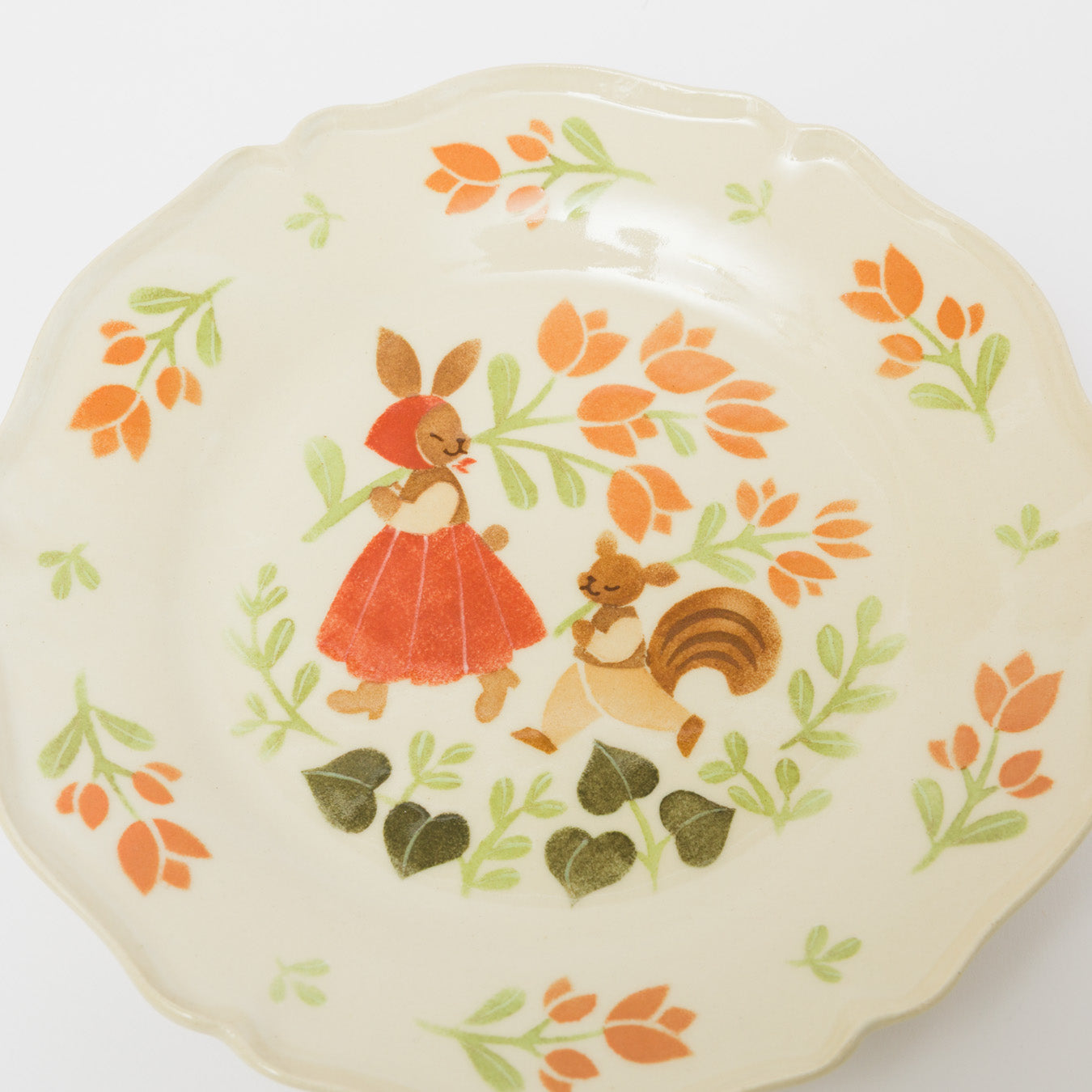 文鳥舎-花リム皿7寸-A