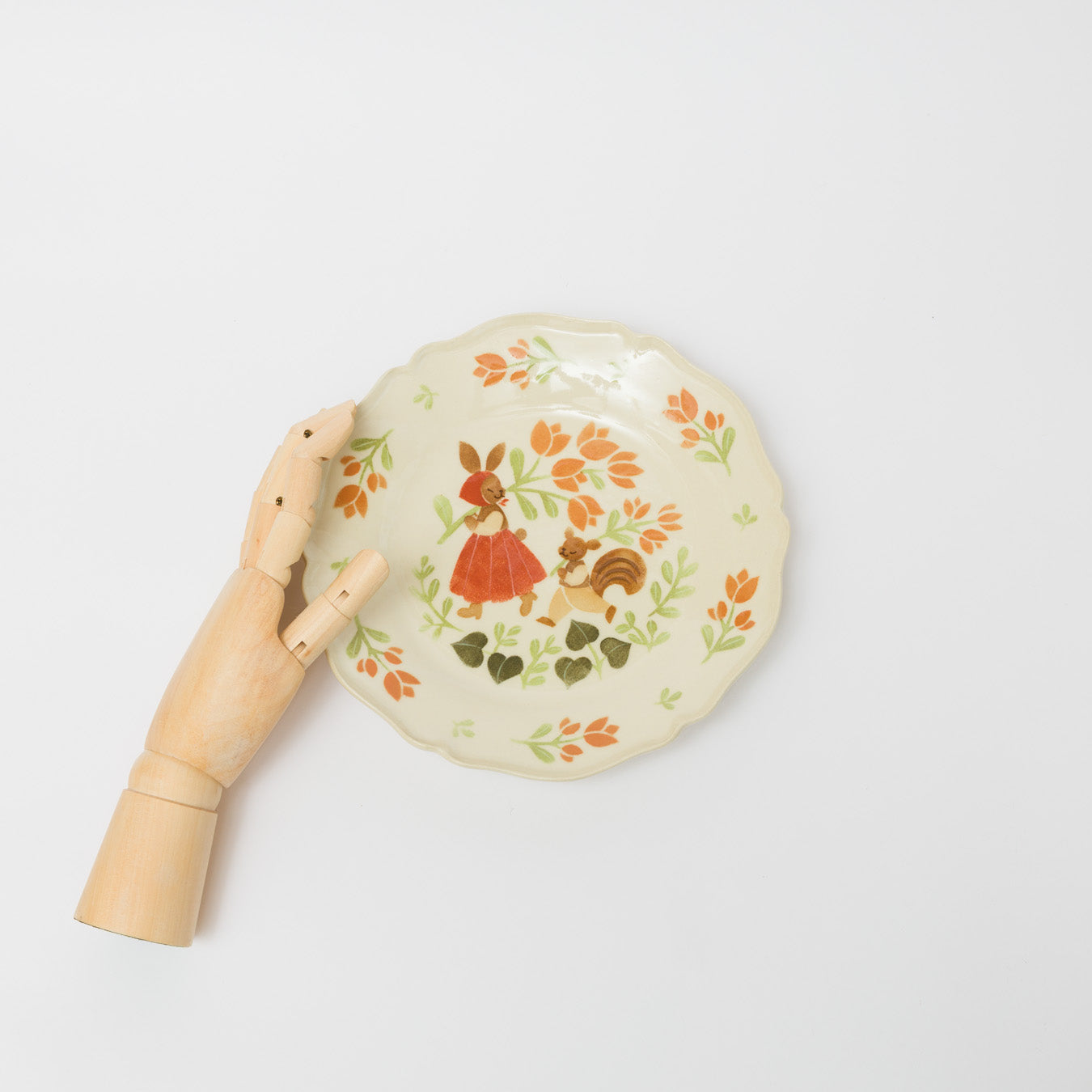 文鳥舎-花リム皿7寸-A