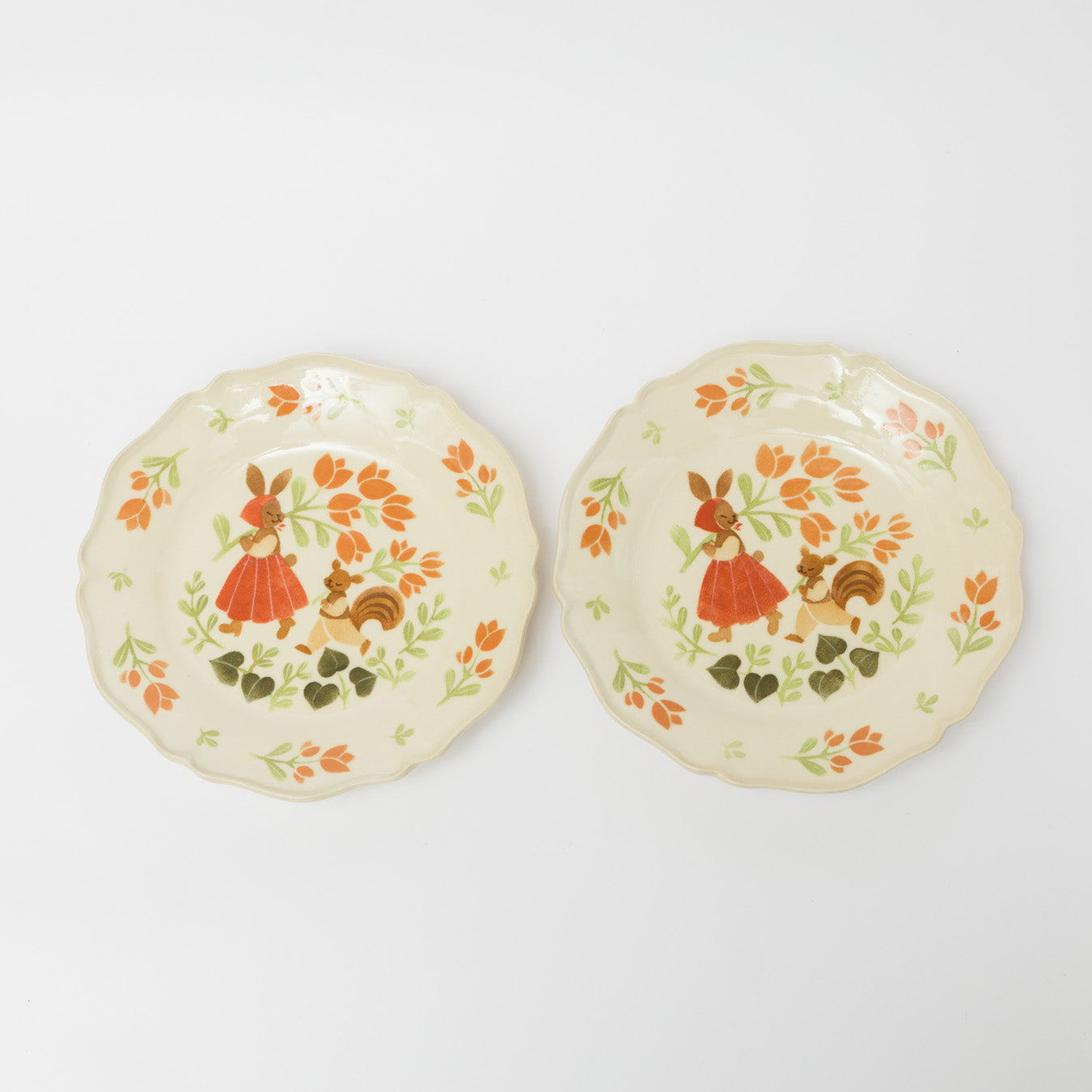 文鳥舎-花リム皿7寸-A