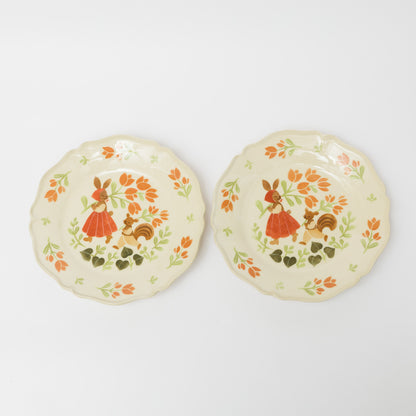 文鳥舎-花リム皿7寸-A