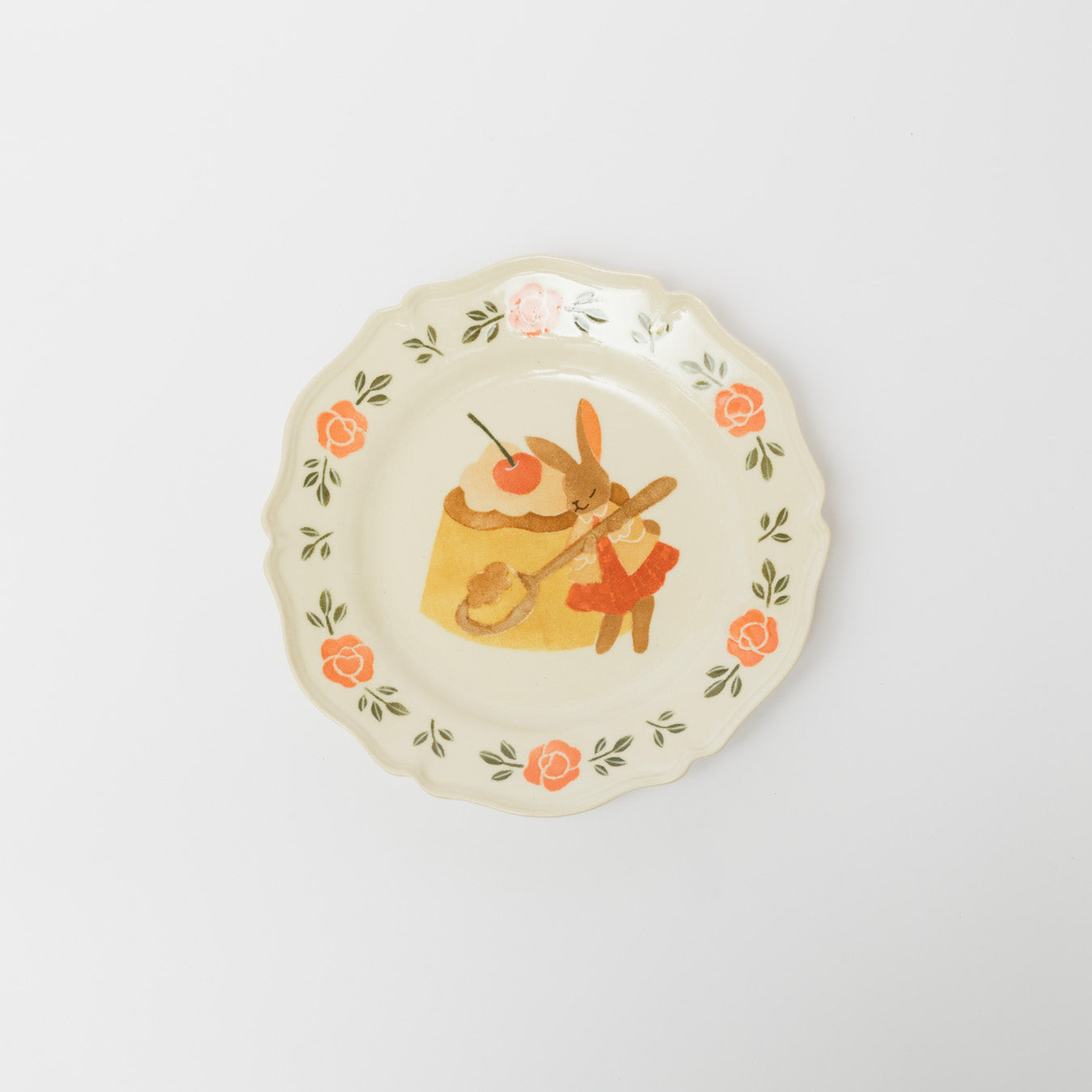 文鳥舎-花リム皿7寸-B