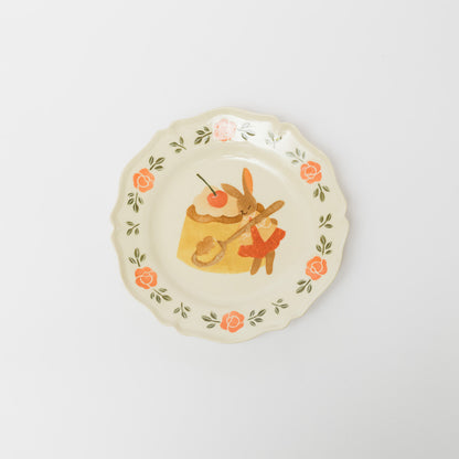 文鳥舎-花リム皿7寸-B