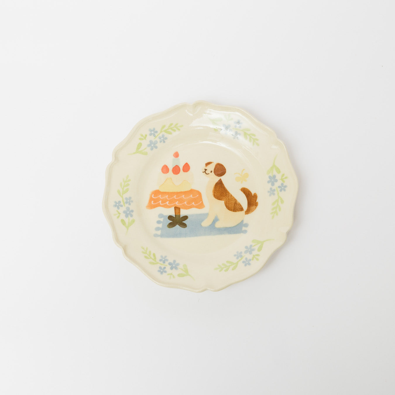 文鳥舎-花リム皿6寸