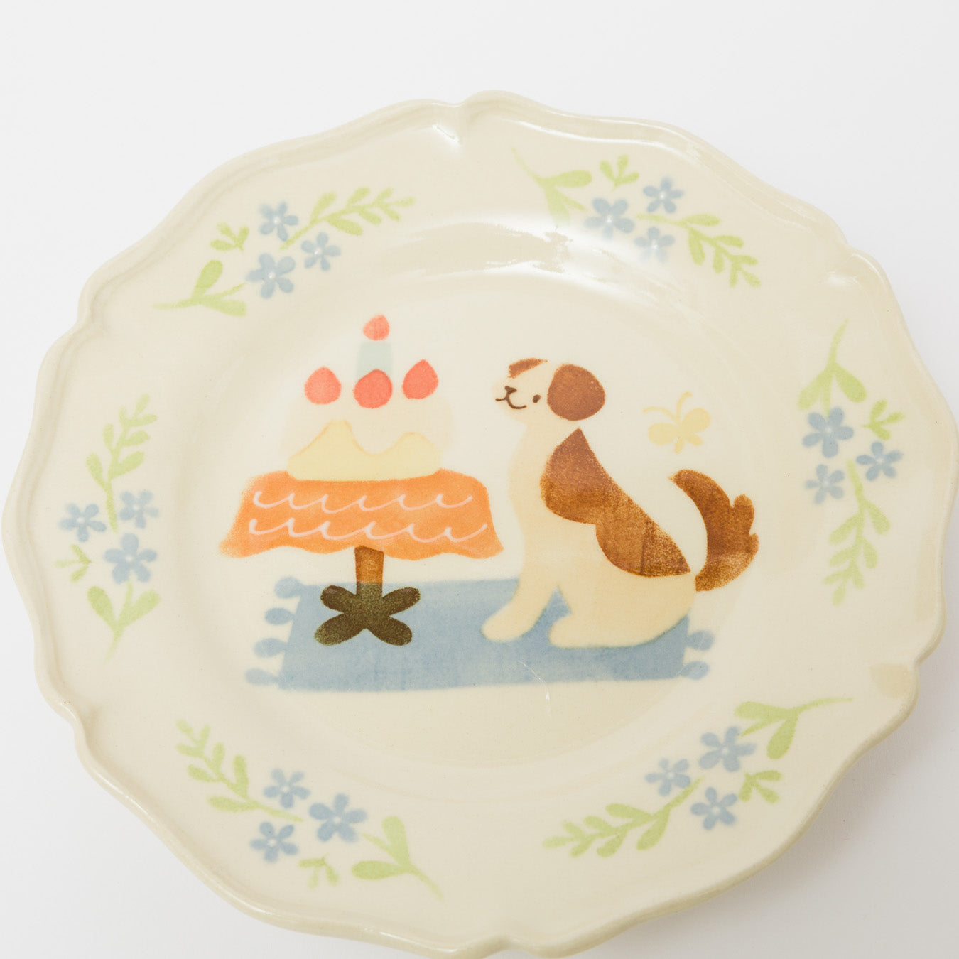 文鳥舎-花リム皿6寸