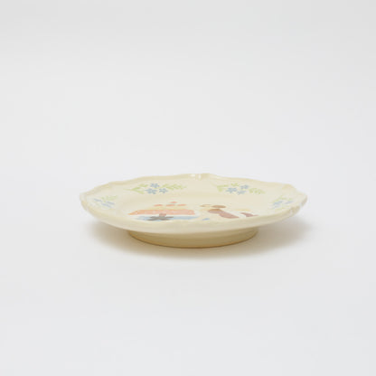 文鳥舎-花リム皿6寸