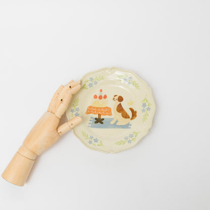 文鳥舎-花リム皿6寸