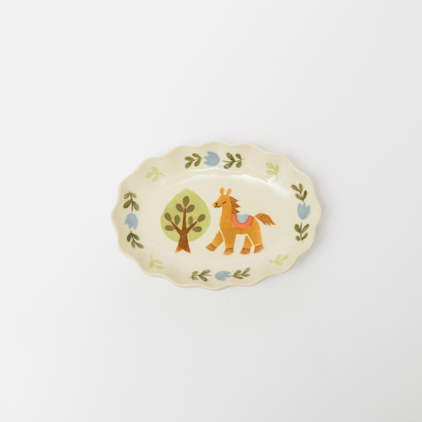 文鳥舎-だ円花皿-A