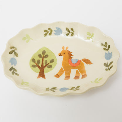 文鳥舎-だ円花皿-A