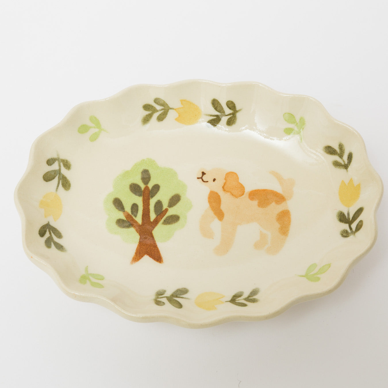 文鳥舎-だ円花皿-B