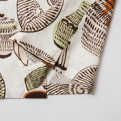 TANSU-半袖オープンカラーシャツ-gochisou textile “小鹿田焼”