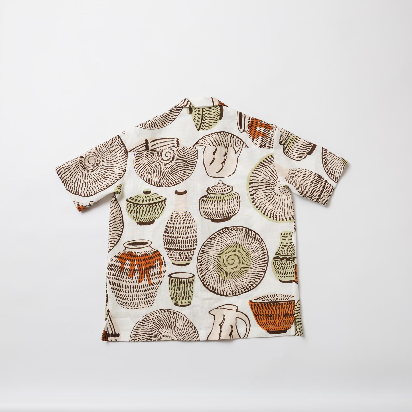 TANSU-半袖オープンカラーシャツ-gochisou textile “小鹿田焼”