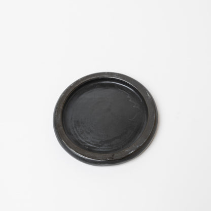 Reiko Egawa ceramic works-デザートプレート-black-2
