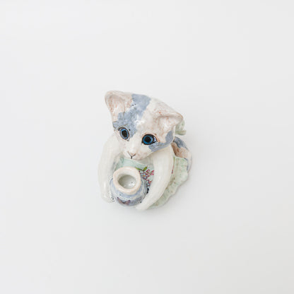比留間郁美-置物「エプロン猫」