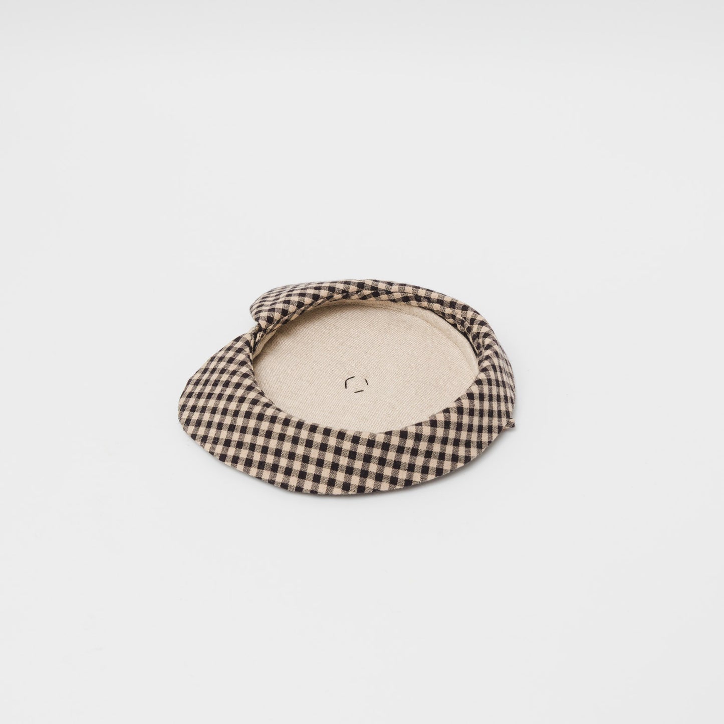 TANSU-Collar Tray-Gingham-Beige x Black